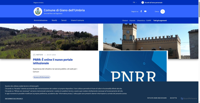 Security scan screenshot of https://www.comune.giano-dellumbria.pg.it