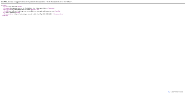 Security scan screenshot of https://sc-1w9p.cn-beijing.oss-adns.aliyuncs.com.gds.alibabadns.com
