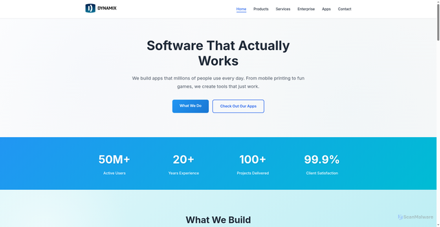 Security scan screenshot of https://dynamixsoftware.com