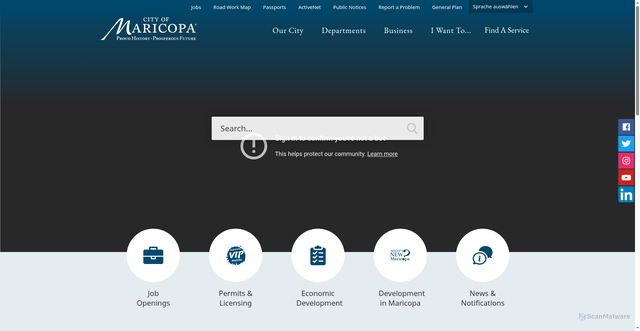 Security scan screenshot of https://www.maricopa-az.gov/