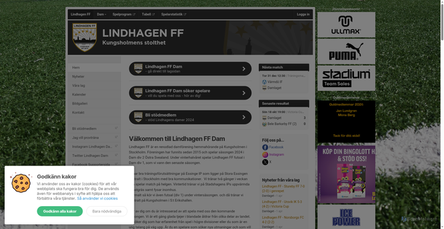 Security scan screenshot of https://lindhagenff.se
