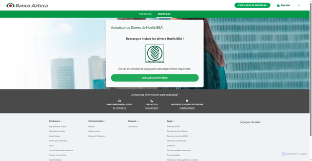 Security scan screenshot of https://aztecasoporte.com/