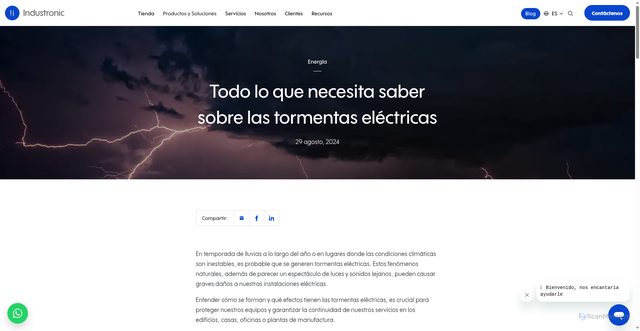 Security scan screenshot of https://grupoindustronic.com/tormentas-electricas/