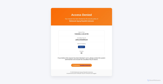 Security scan screenshot of https://mahkamahagung.go.id