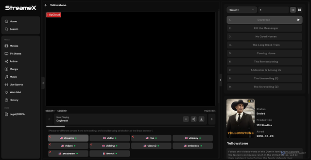 Security scan screenshot of https://streamex.sh/watch/tv/73586?s=1&e=1&server=streamx
