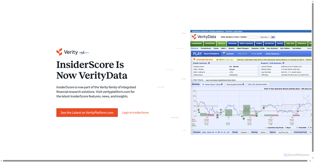 Security scan screenshot of insiderscore.com