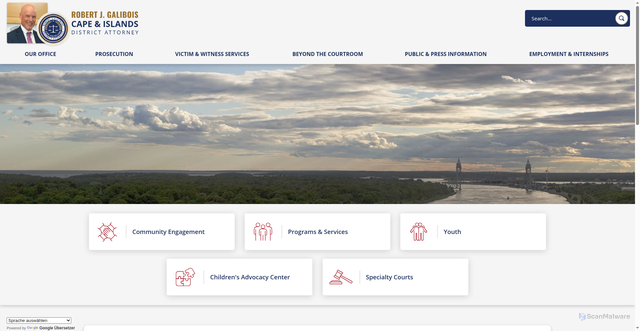 Security scan screenshot of https://capeandislandsda.gov/
