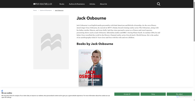 Security scan screenshot of https://www.panmacmillan.com/authors/jack-osbourne/5181
