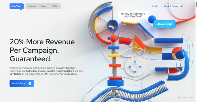Security scan screenshot of https://onetext.com/