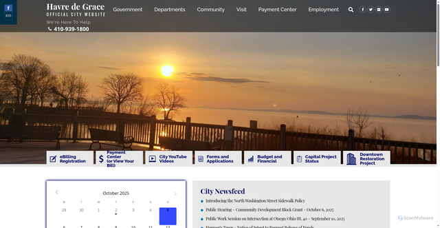 Security scan screenshot of https://havredegracemd.gov/