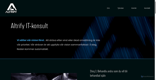 Security scan screenshot of https://altrify.se