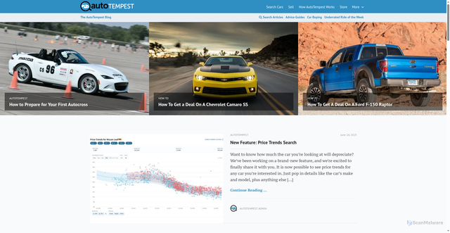 Security scan screenshot of https://blog.autotempest.com