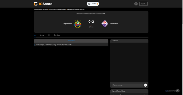 Security scan screenshot of https://www.igscore.net/football-match/4jwq2ghn09nvm0v/MatchLive/