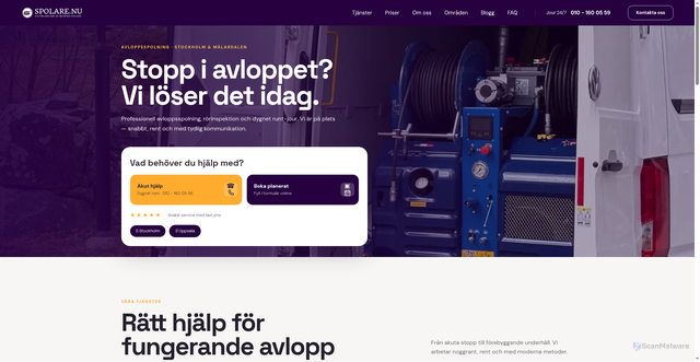 Security scan screenshot of https://spolningsexpert.se