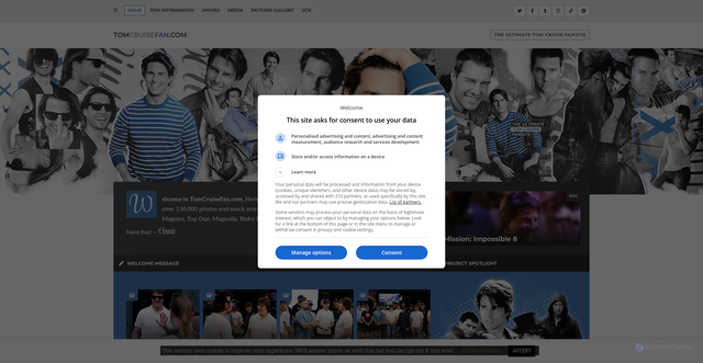 Security scan screenshot of https://tomcruisefan.com/