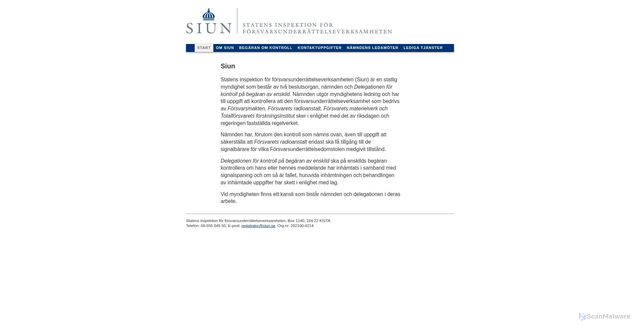 Security scan screenshot of https://www.siun.se/