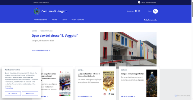 Security scan screenshot of https://www.comune.vergato.bo.it/