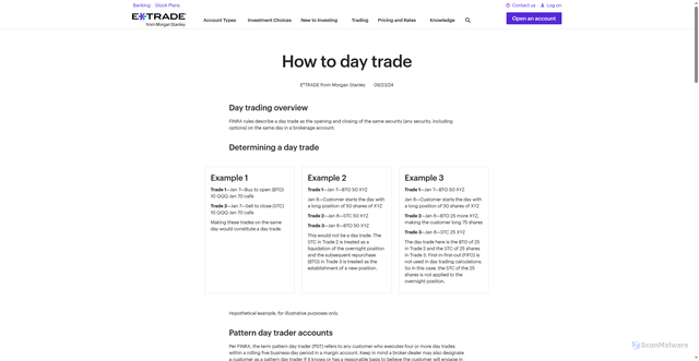 Security scan screenshot of https://us.etrade.com/knowledge/library/stocks/day-trading-basics
