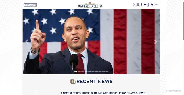 Security scan screenshot of https://democraticleader.house.gov/