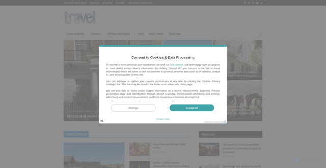 Security scan screenshot of https://thetravelmagazine.net