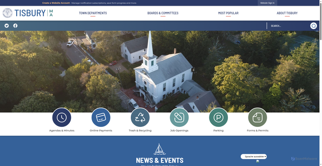 Security scan screenshot of https://tisburyma.gov/