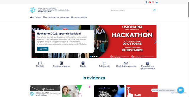 Security scan screenshot of https://www.chpe.camcom.it/
