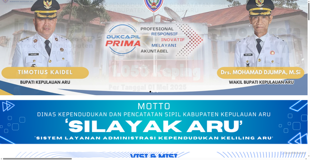 Security scan screenshot of http://www.dukcapil.kepulauanarukab.go.id/