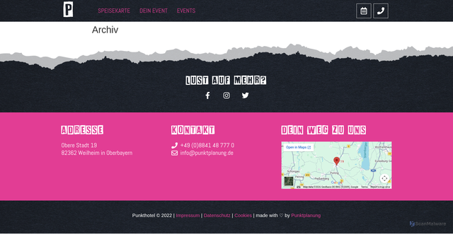 Security scan screenshot of https://restaurant.punkthotel.de
