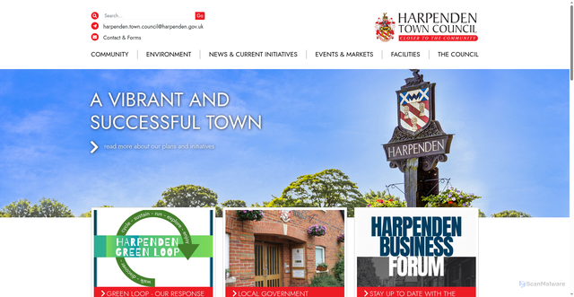 Security scan screenshot of https://www.harpenden.gov.uk/