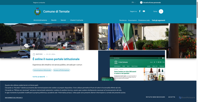 Security scan screenshot of https://www.comune.ternate.va.it/