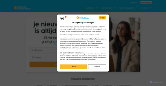 Security scan screenshot of https://www.nationalevacaturebank.nl