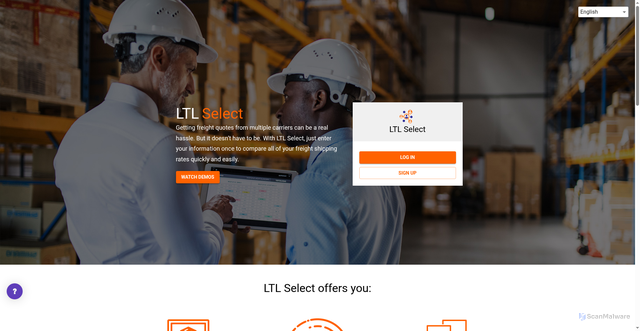 Security scan screenshot of https://www.ltlselect.com