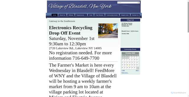 Security scan screenshot of https://villageofblasdell.gov/