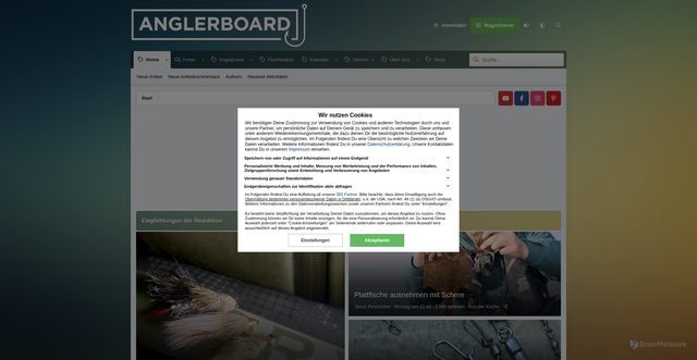 Security scan screenshot of https://www.anglerboard.de