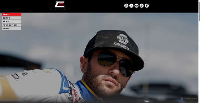 Security scan screenshot of https://www.chaseelliott.com/