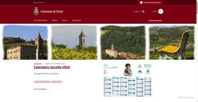 Security scan screenshot of https://www.comune.sinio.cn.it/