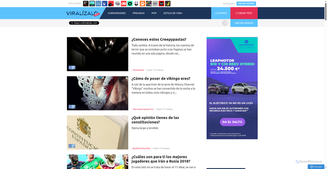 Security scan screenshot of https://viralizalo.com