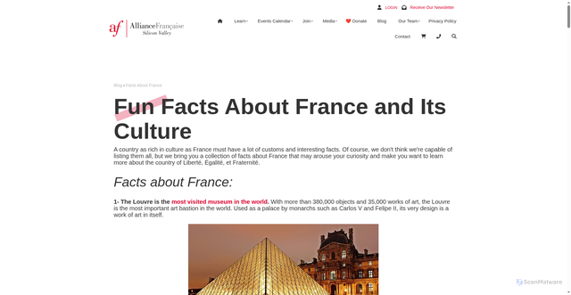Security scan screenshot of https://www.afscv.org/blog/facts-about-france/