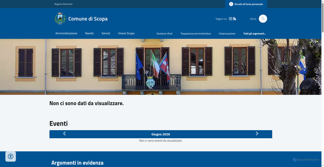 Security scan screenshot of https://www.comune.scopa.vc.it