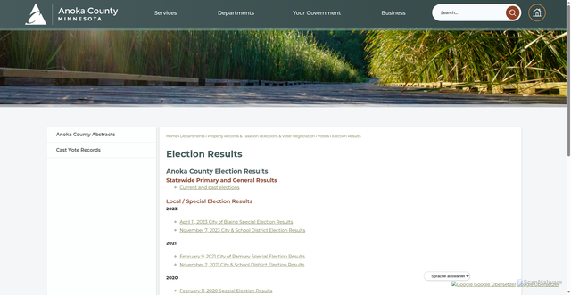 Security scan screenshot of https://www.anokacountymn.gov/1241/Election-Results
