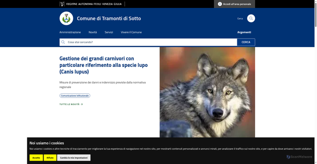 Security scan screenshot of https://www.comune.tramonti-di-sotto.pn.it/