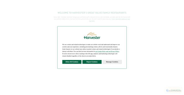 Security scan screenshot of https://harvester.co.uk