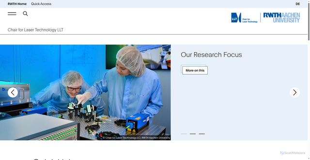 Security scan screenshot of https://www.llt.rwth-aachen.de