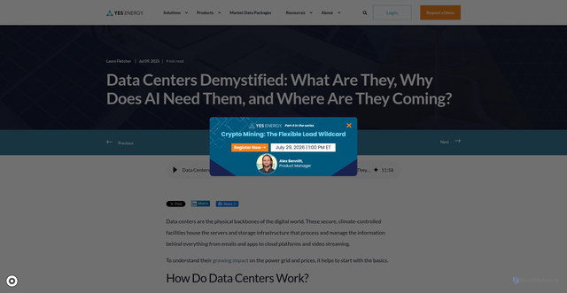 Security scan screenshot of https://www.yesenergy.com/blog/data-centers-demystified
