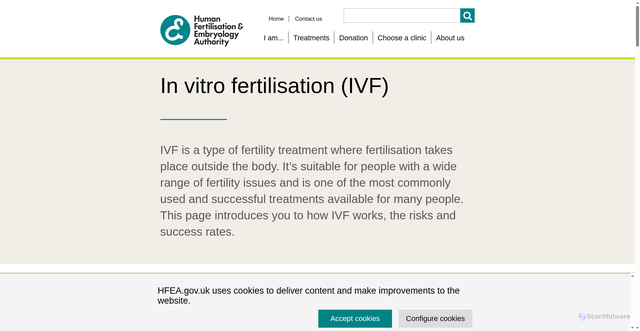 Security scan screenshot of https://www.hfea.gov.uk/treatments/explore-all-treatments/in-vitro-fertilisation-ivf/