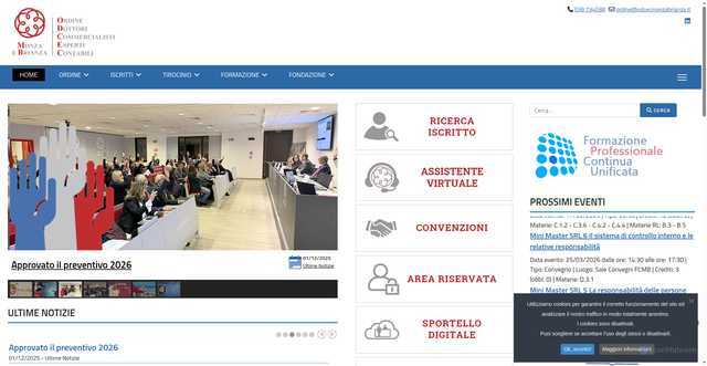 Security scan screenshot of https://www.odcecmonzabrianza.it/