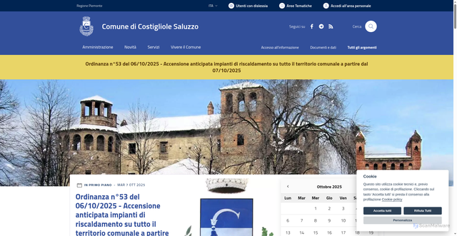 Security scan screenshot of https://www.comune.costigliolesaluzzo.cn.it/