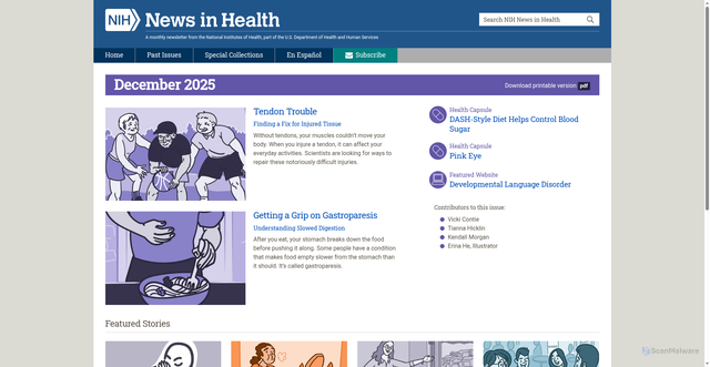 Security scan screenshot of https://newsinhealth.nih.gov/