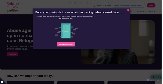 Security scan screenshot of https://refuge.org.uk