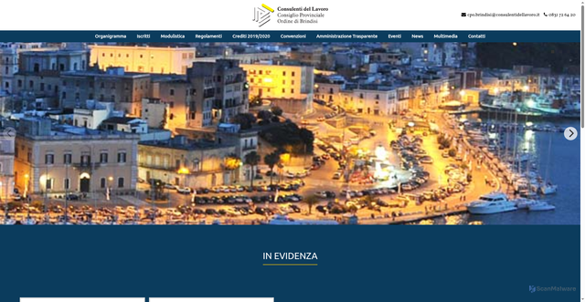 Security scan screenshot of https://www.consulentidellavorobrindisi.it/